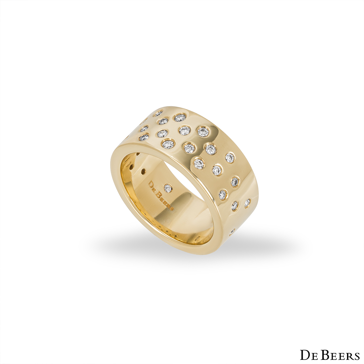 De Beers Yellow Gold Diamond Dress Ring | Rich Diamonds